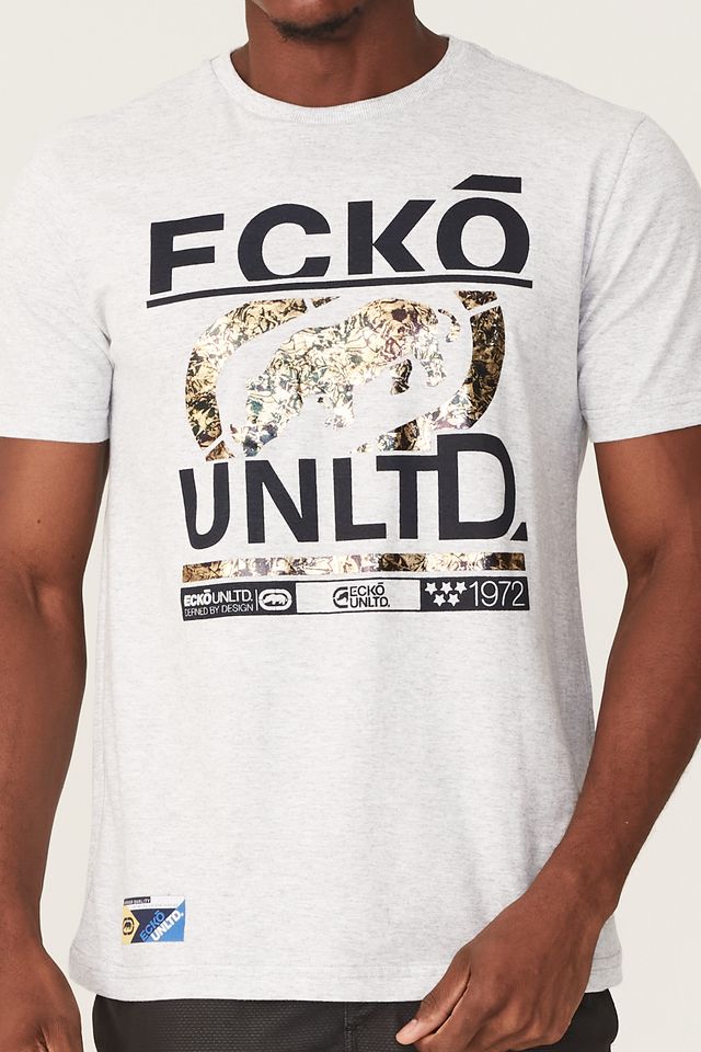 Camiseta-Ecko-Estampada-Cinza-Mescla