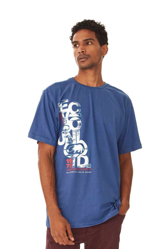 Camiseta-Ecko-Estampada-Azul