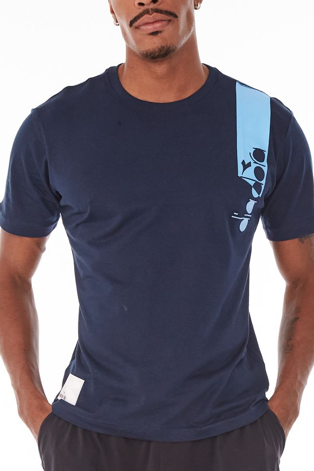 Camiseta-Diadora-Ricamo-Azul-Marinho