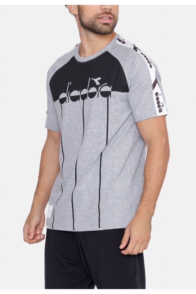 Camiseta-Diadora-Tape-Applique-Cinza-Mescla