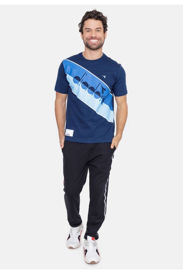 Camiseta-Diadora-Two-Tone-Stripe-Azul-Marinho