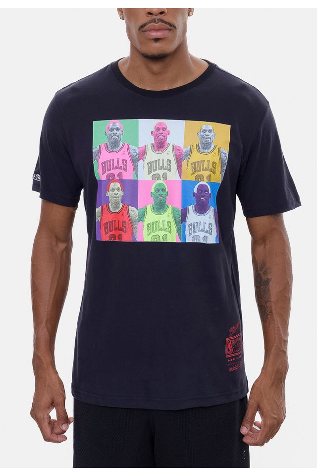 Camiseta-Mitchell---Ness-Pop-Art-Chicago-Bulls-Preta