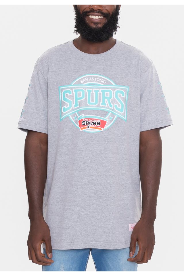 Camiseta-Mitchell---Ness-Team-Star-San-Antonio-Spurs-Cinza-Mescla