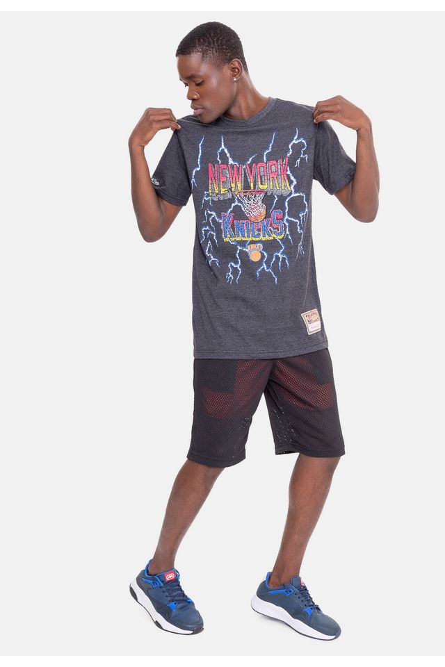 Camiseta-Mitchell---Ness-Lightning-New-York-Knicks-Cinza-Mescla-Escuro