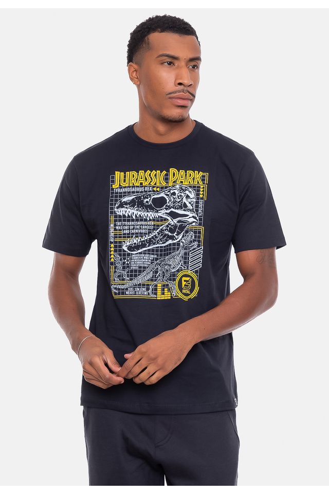 Camiseta-Fatal-Estampada-Dino-Grid-Preta