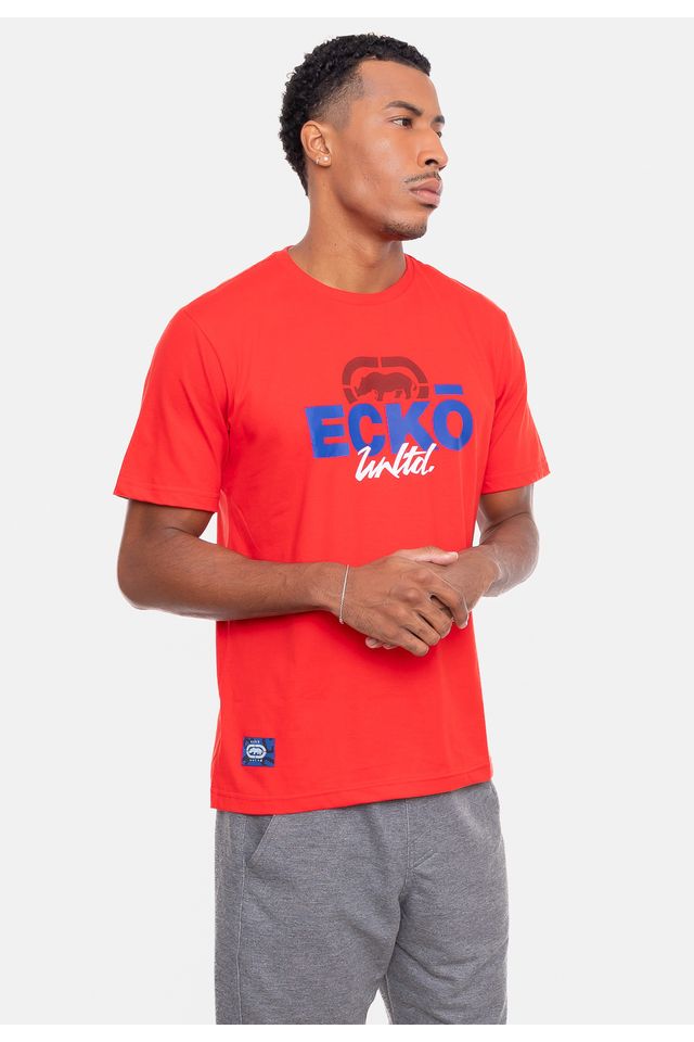 Camiseta Ecko Plus Size Estampada Vermelha - ecko