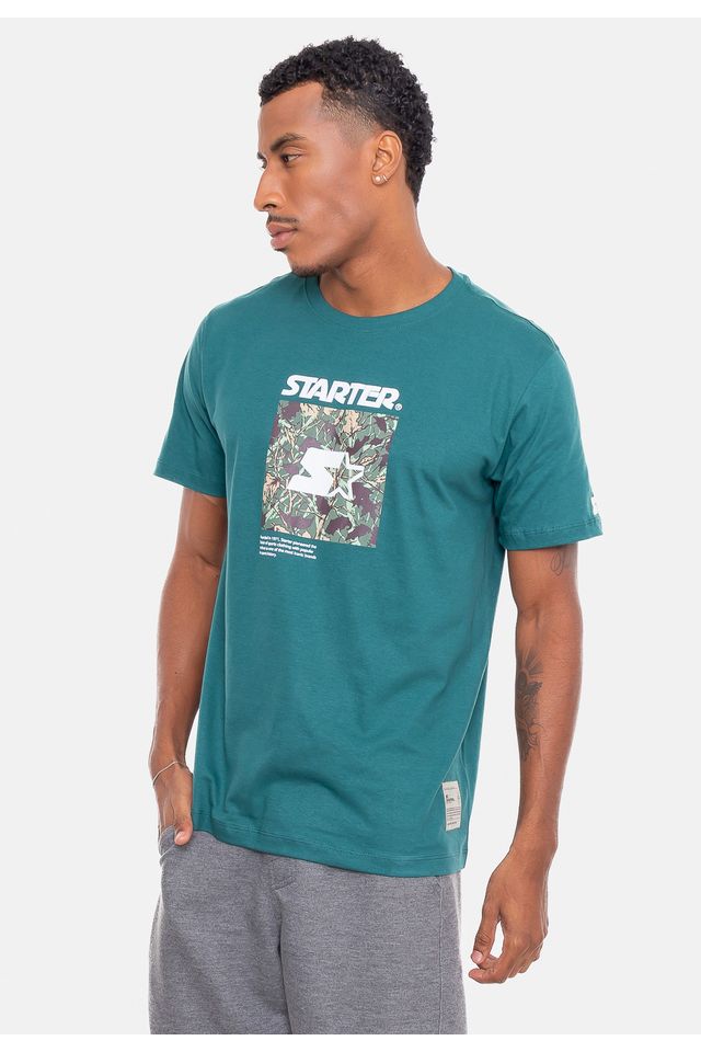 Camiseta-Starter-Estampada-Folhagem-Verde
