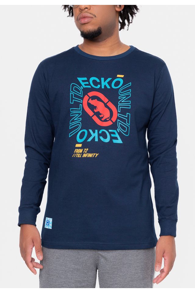 Camiseta-Ecko-Manga-Longa-Rohri-Azul-Marinho