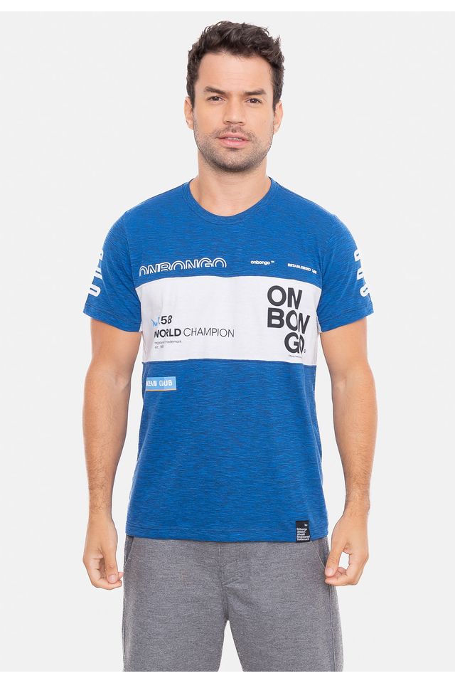 Camiseta-Onbongo-Estampada-Champion-Azul