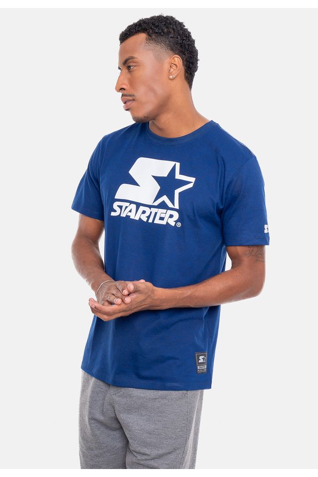 Camiseta Starter Estampada Big Logo Azul Mescla - Urbane