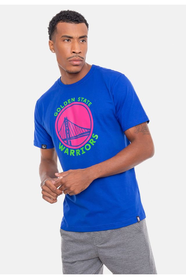 Camiseta-NBA-Neon-Colors-Golden-State-Warriors-Azul-Royal