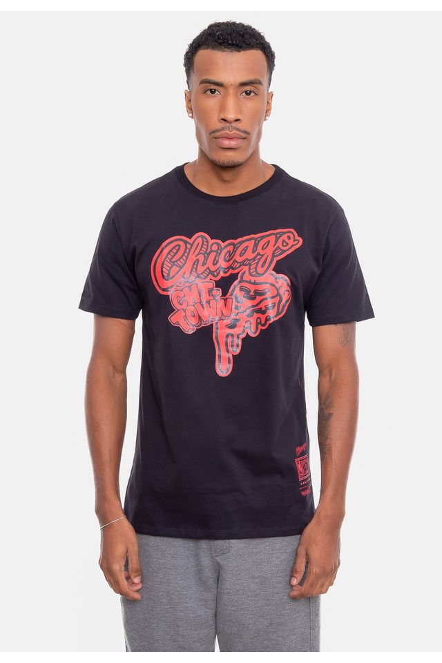 Camiseta-Mitchell---Ness-Nba-Food-Preta