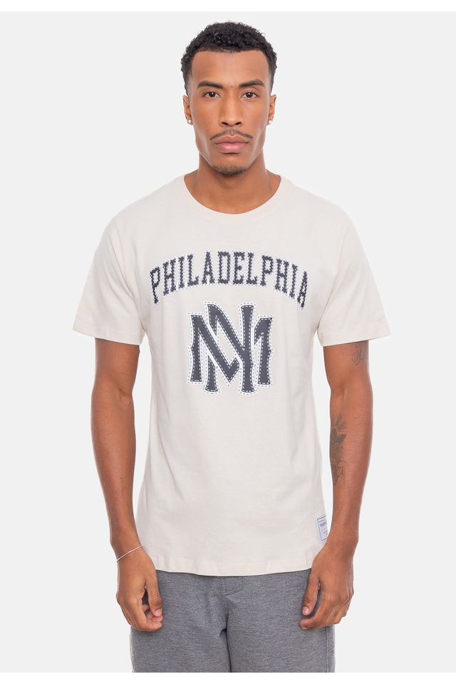 Camiseta-Mitchell---Ness-Philadelphia-Bege