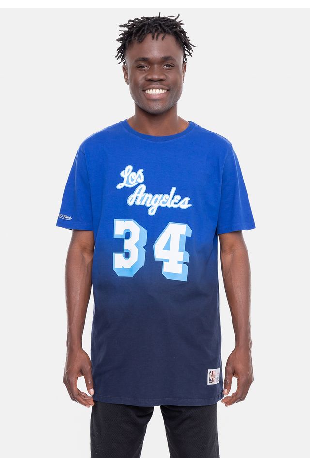 Camiseta-Mitchell---Ness-Tie-Dye-Los-Angeles-Lakers-Shaquille-O-Neal-Azul