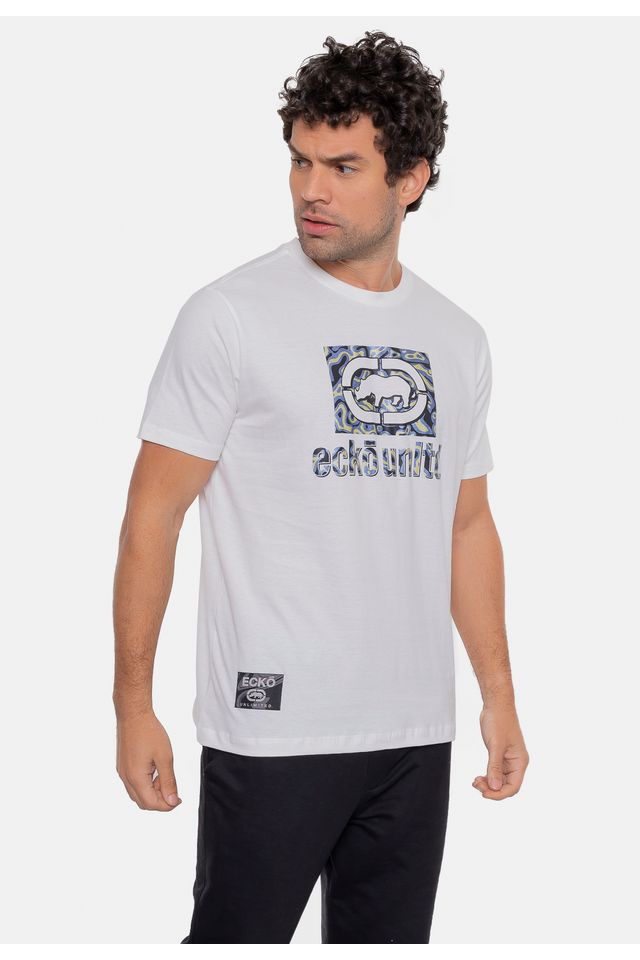 Camiseta-Ecko-Estampada-Branca