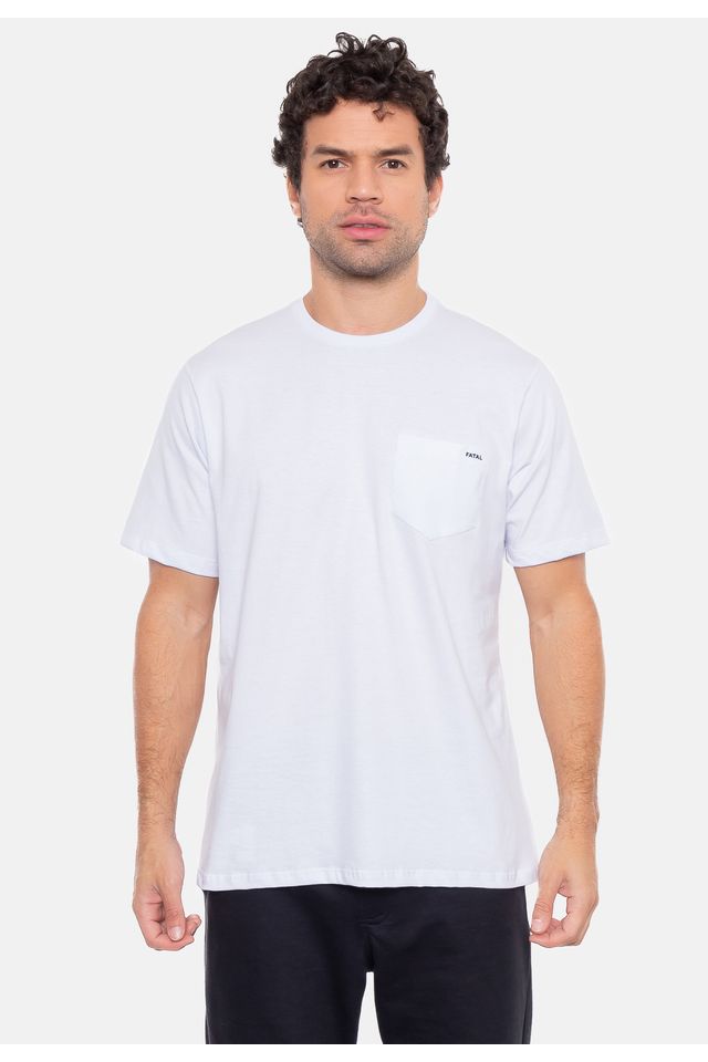 Camiseta-Fatal-Masculina-com-Bolso-Branca