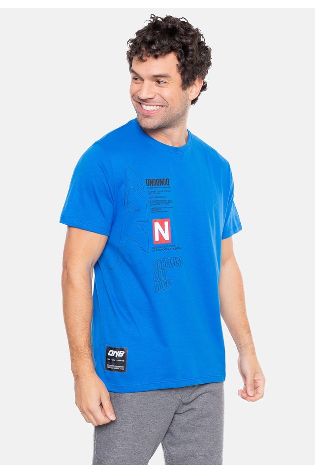 Camiseta-Onbongo-Estampada-Azul