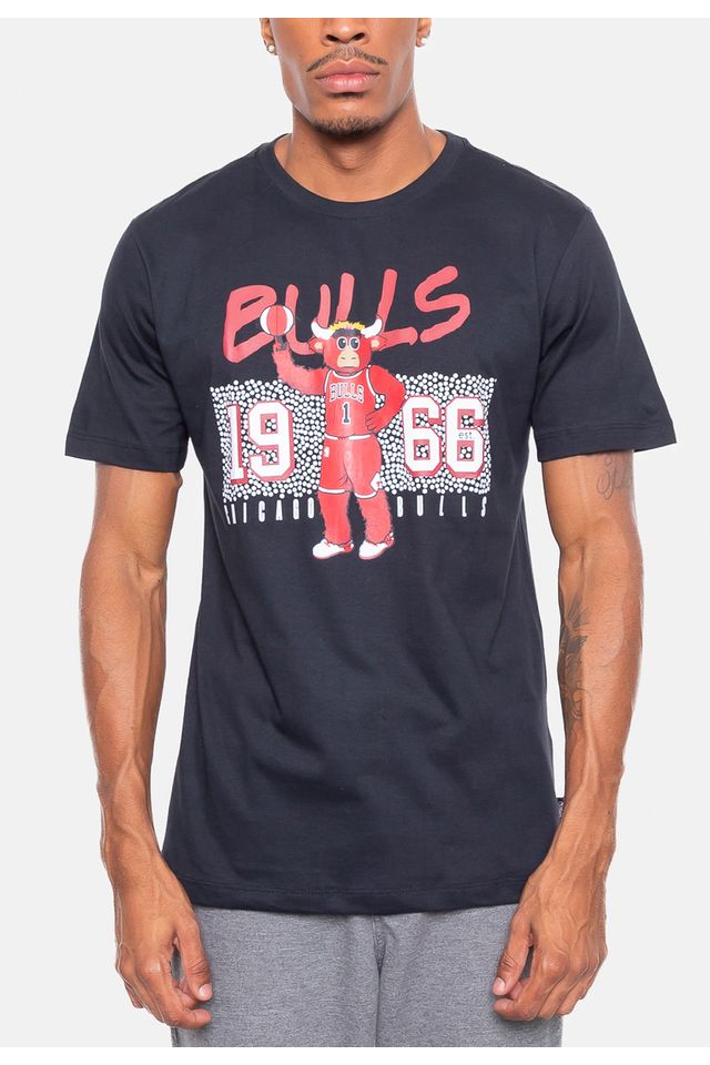 Camiseta-NBA-Mascot-Play-Chicago-Bulls-Preta