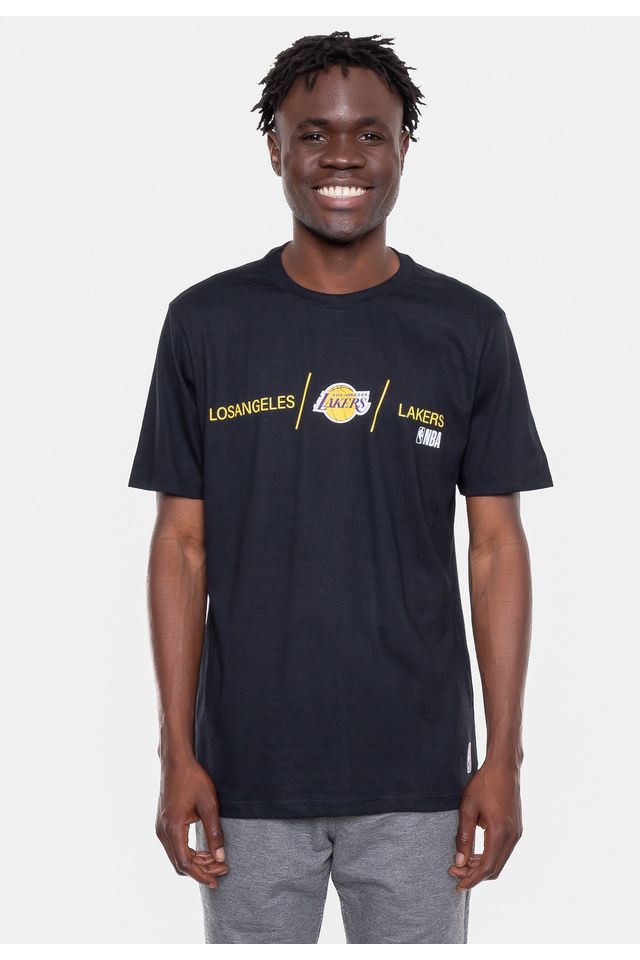 Camiseta-NBA-Basic-Logo-Los-Angeles-Lakers-Preta