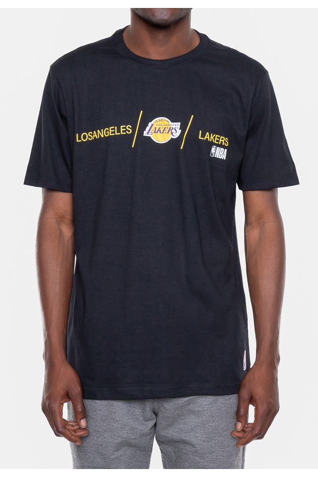 Camiseta-NBA-Basic-Logo-Los-Angeles-Lakers-Preta