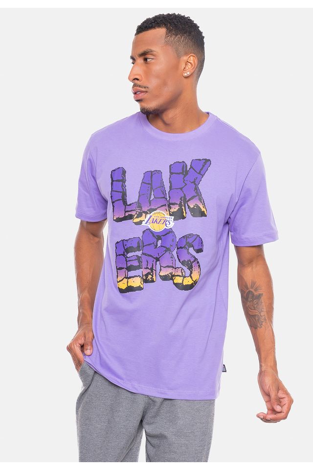 Camiseta-NBA-Rock-Team-Los-Angeles-Lakers-Lilas