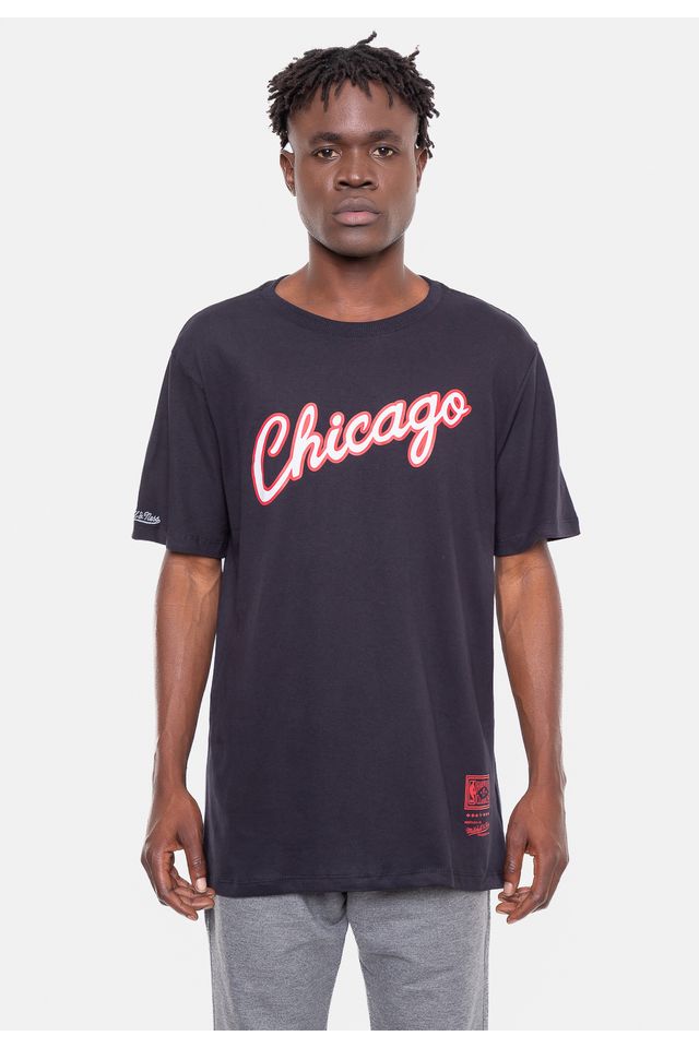 Camiseta-Mitchell---Ness-Chicago-Bulls-Teamword-Preta