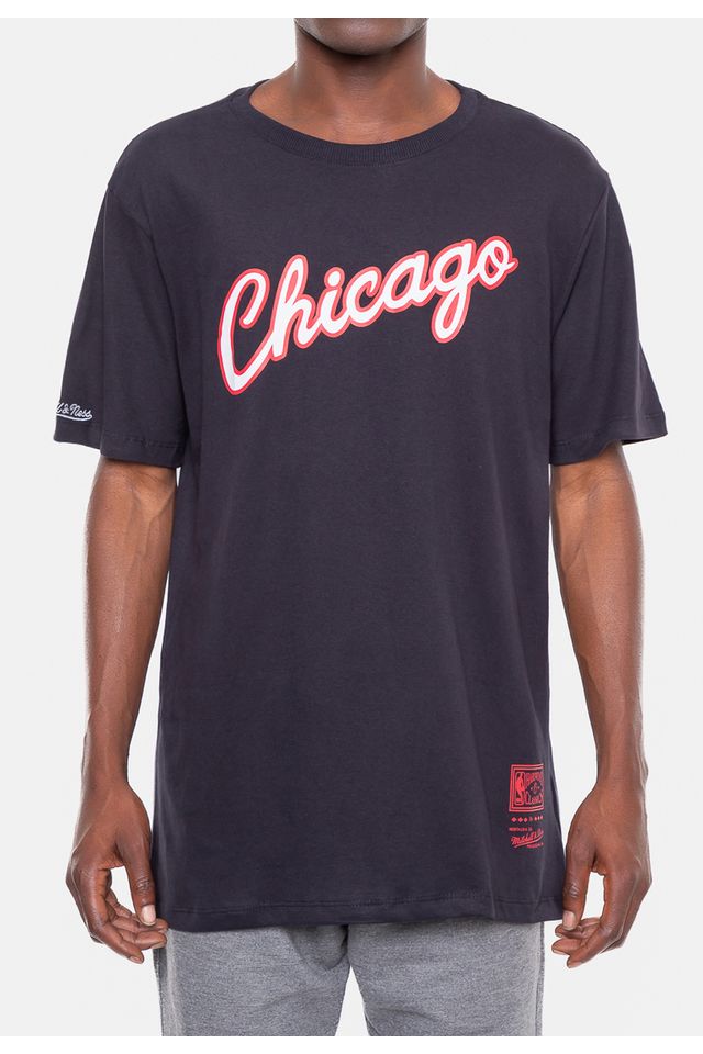 Camiseta-Mitchell---Ness-Chicago-Bulls-Teamword-Preta
