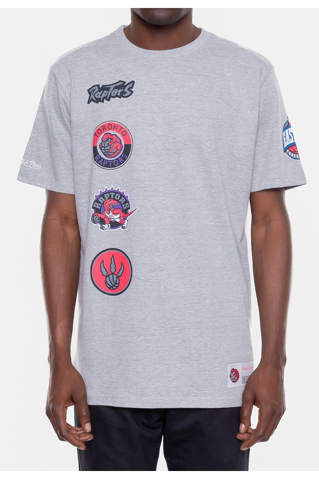 Camiseta-Mitchell---Ness-Toronto-Raptors-City-Cinza-Mescla