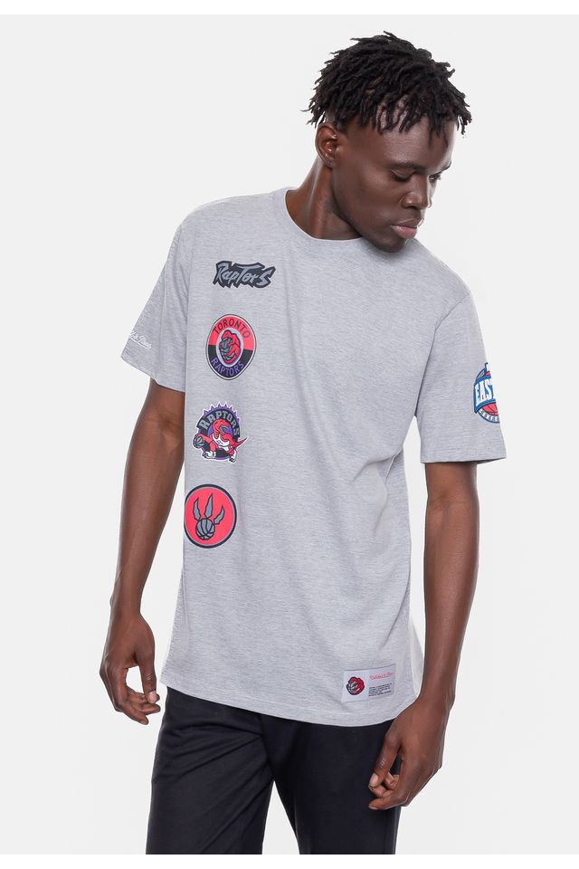 Camiseta-Mitchell---Ness-Toronto-Raptors-City-Cinza-Mescla