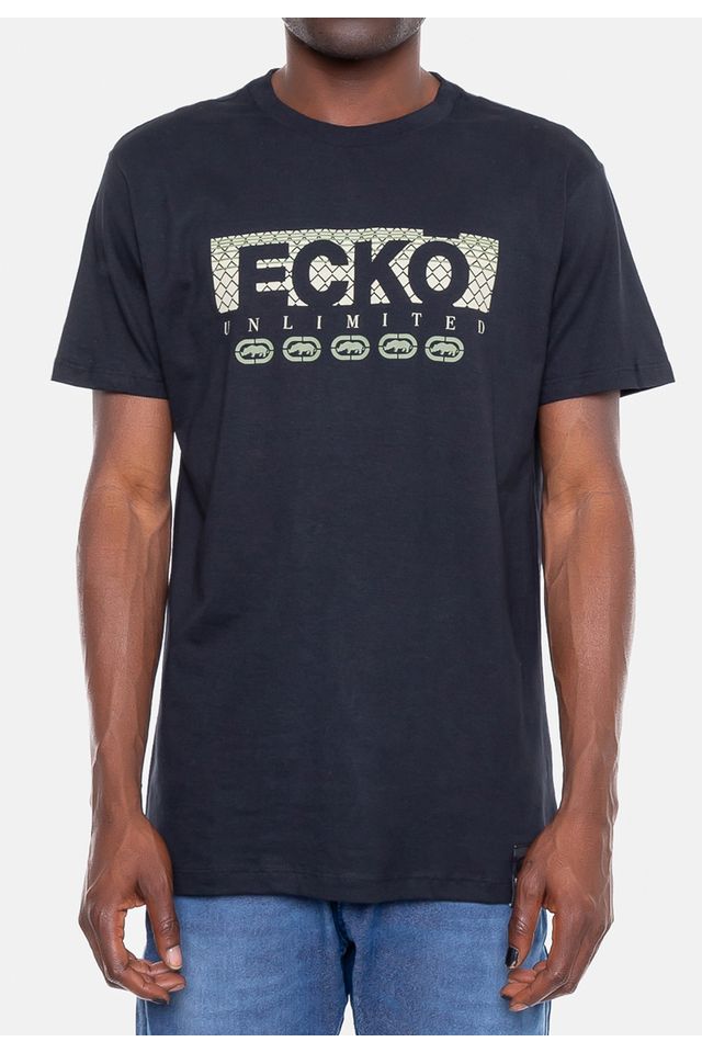 Camiseta-Ecko-Estampada-Preta