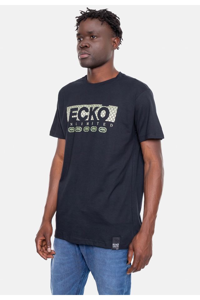 Camiseta-Ecko-Estampada-Preta