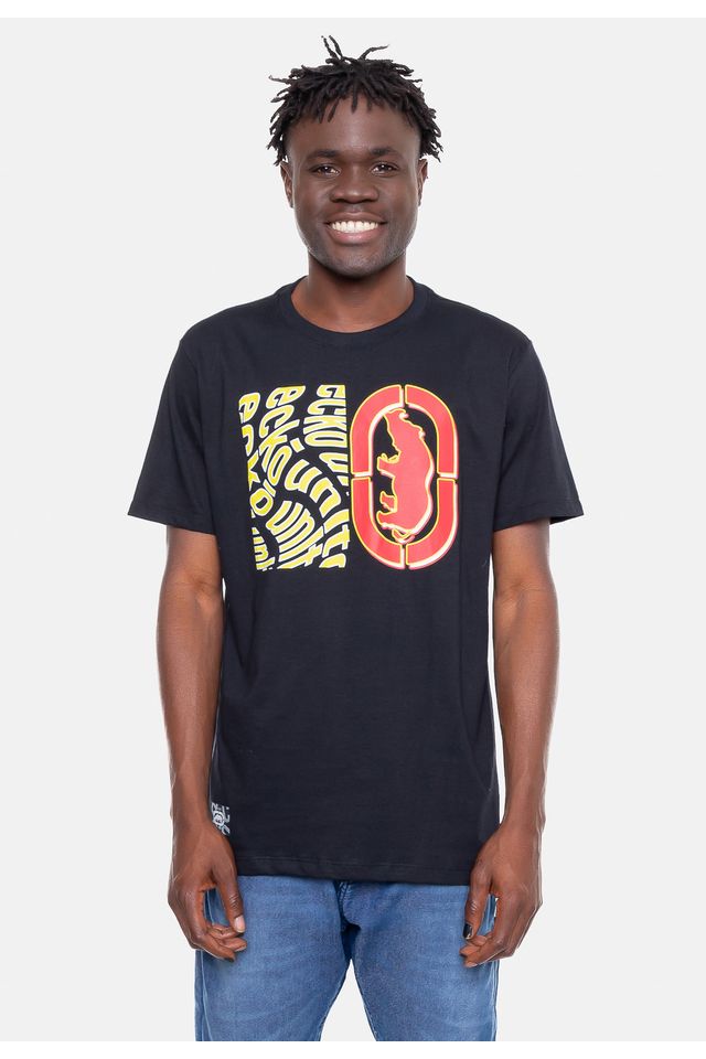 Camiseta-Ecko-Estampada-Preta