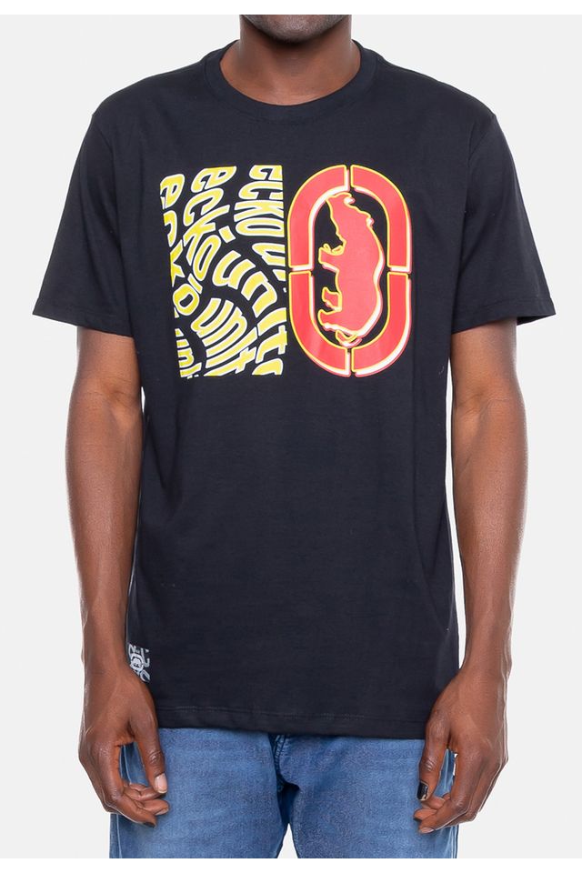 Camiseta-Ecko-Estampada-Preta