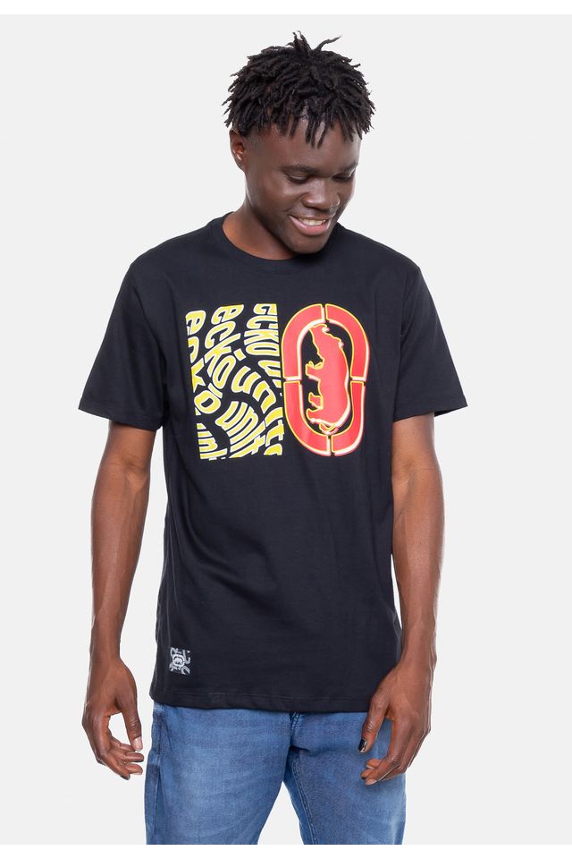 Camiseta-Ecko-Estampada-Preta