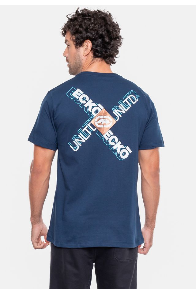 Camiseta-Ecko-Estampada-Azul-Marinho