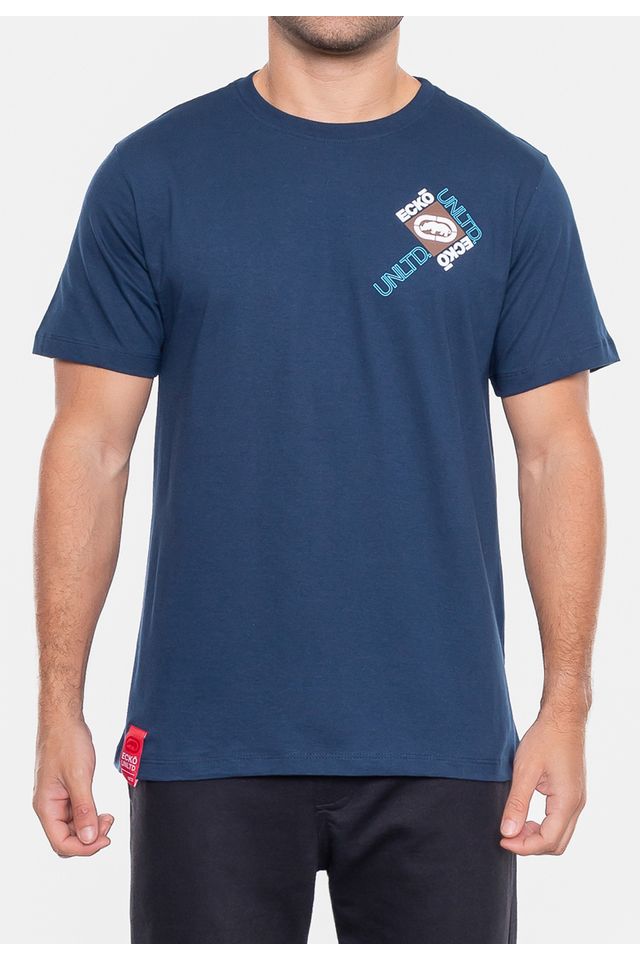 Camiseta-Ecko-Estampada-Azul-Marinho