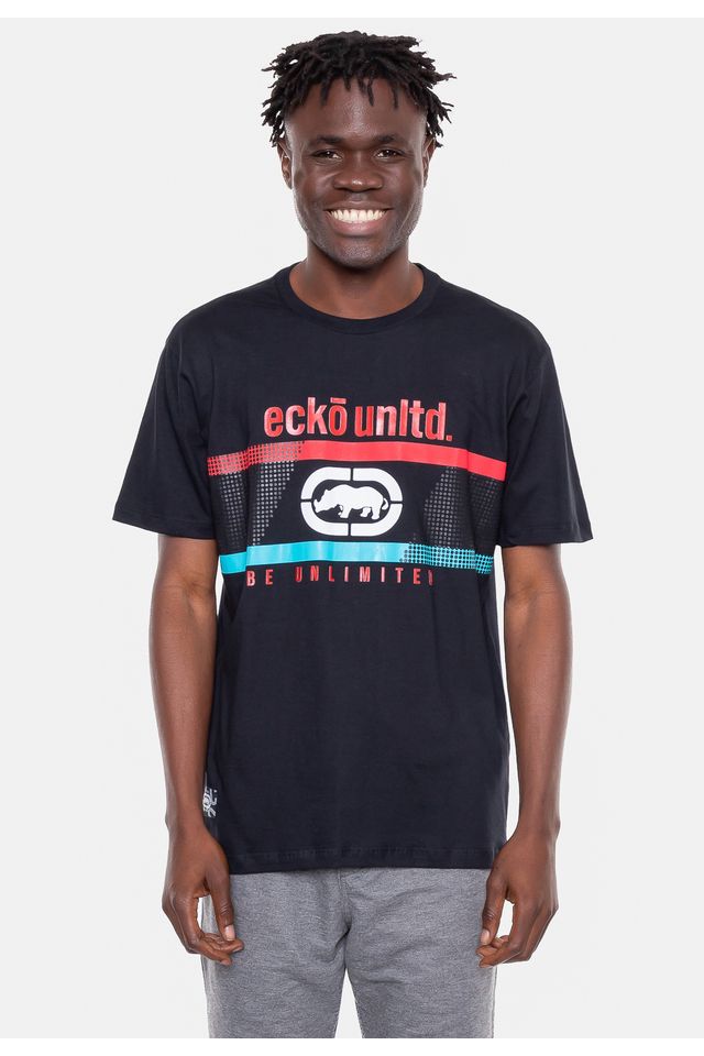 Camiseta-Ecko-Estampada-Preta