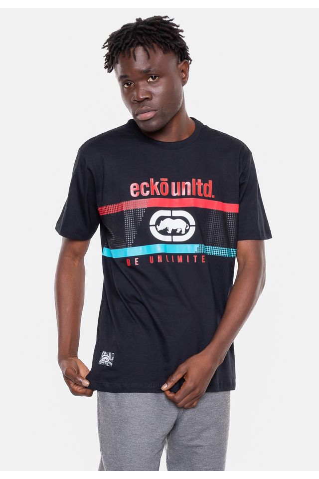 Camiseta-Ecko-Estampada-Preta