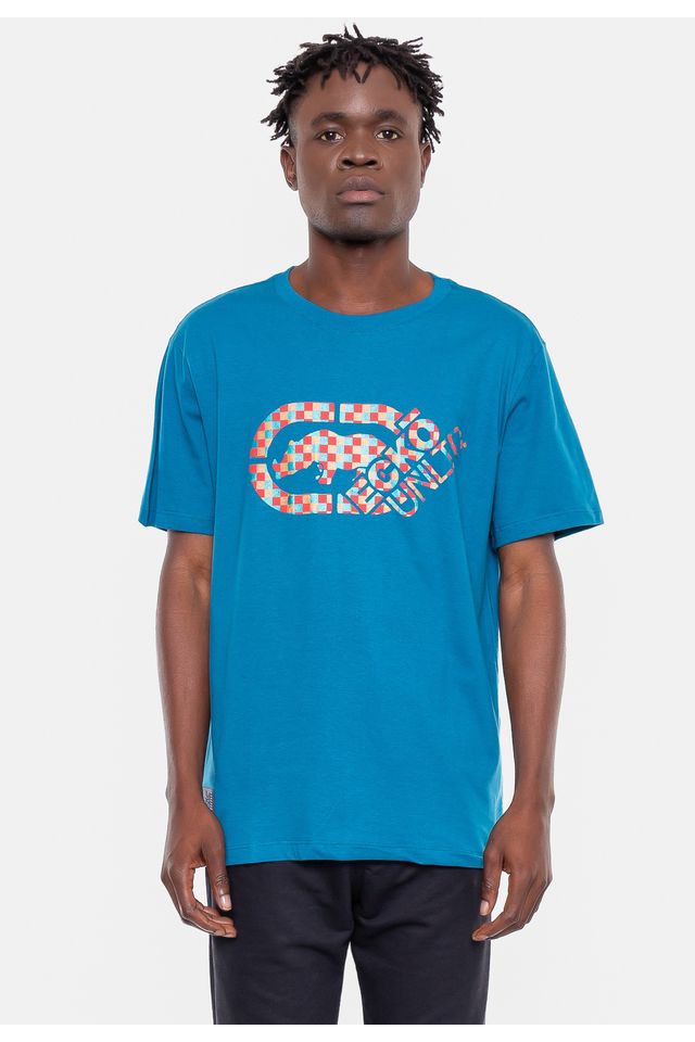 Camiseta-Ecko-Estampada-Azul