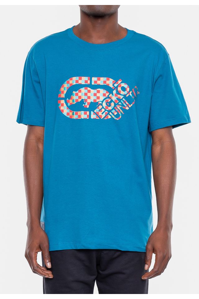 Camiseta-Ecko-Estampada-Azul