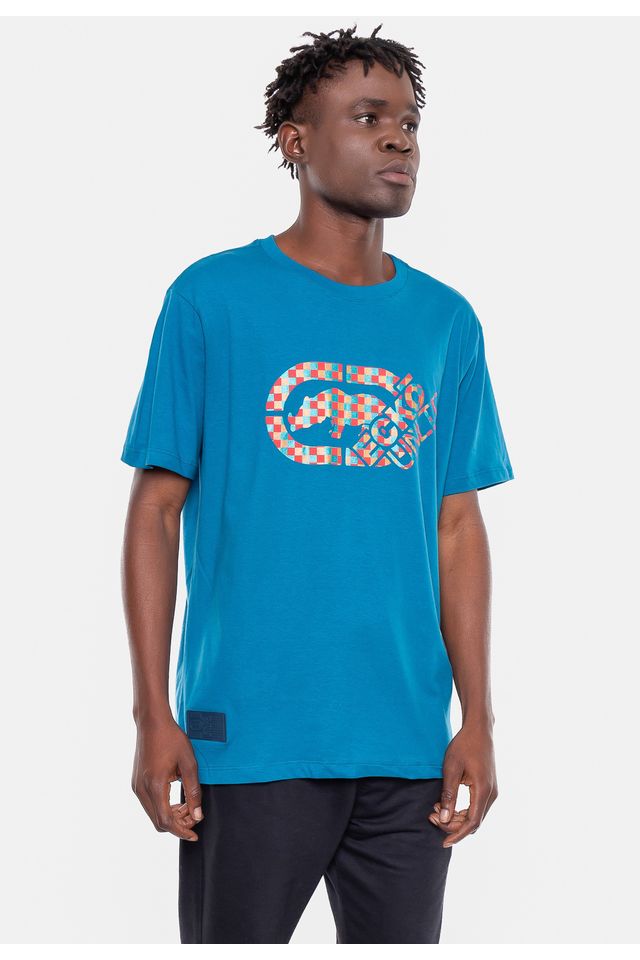 Camiseta-Ecko-Estampada-Azul