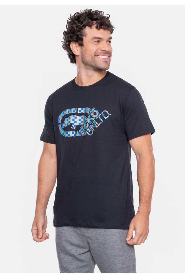 Camiseta-Ecko-Estampada-Preta