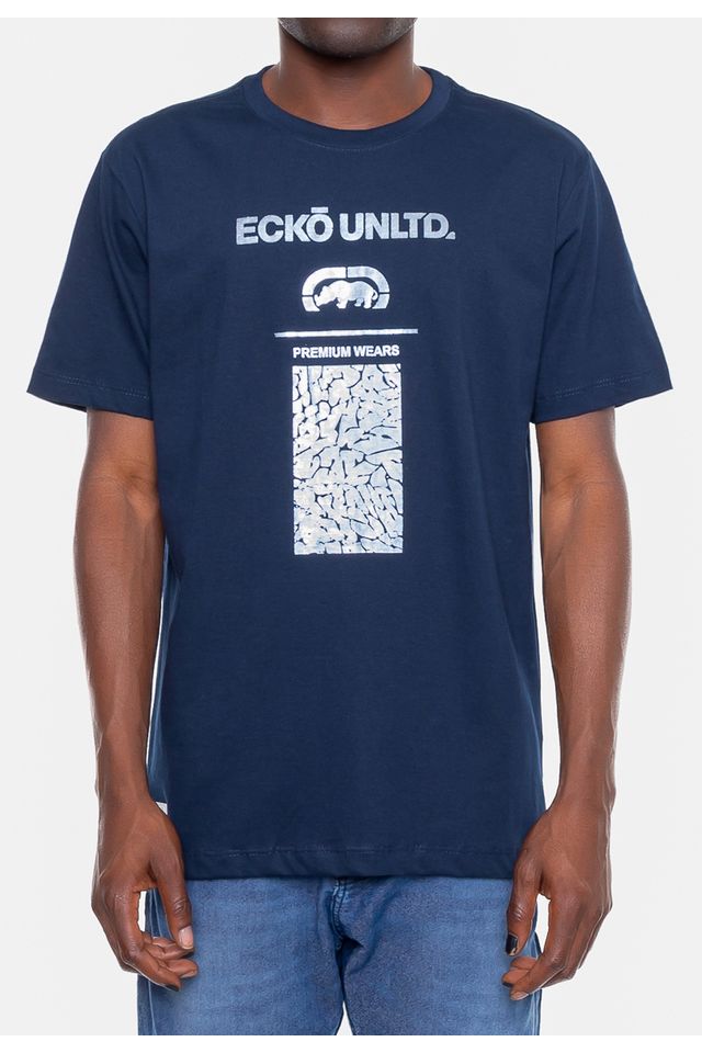 Camiseta-Ecko-Estampada-Azul-Marinho