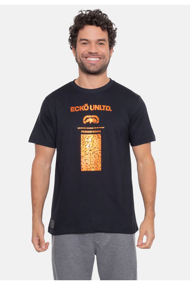 Camiseta-Ecko-Estampada-Preta