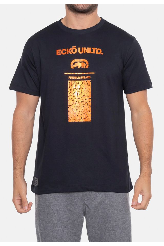 Camiseta-Ecko-Estampada-Preta