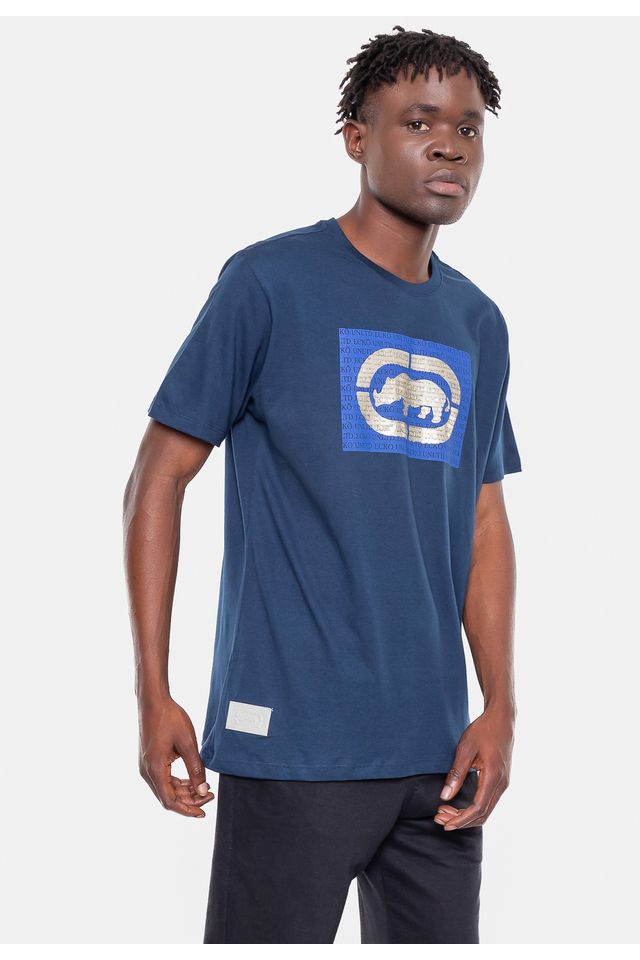 Camiseta-Ecko-Estampada-Azul-Marinho