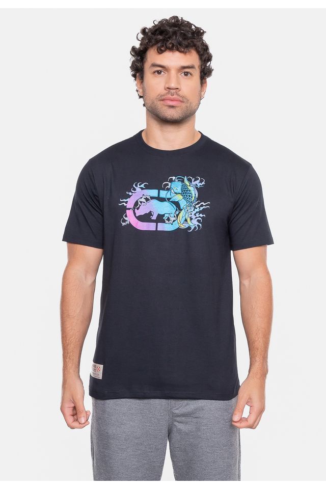 Camiseta-Ecko-Estampada-Preta