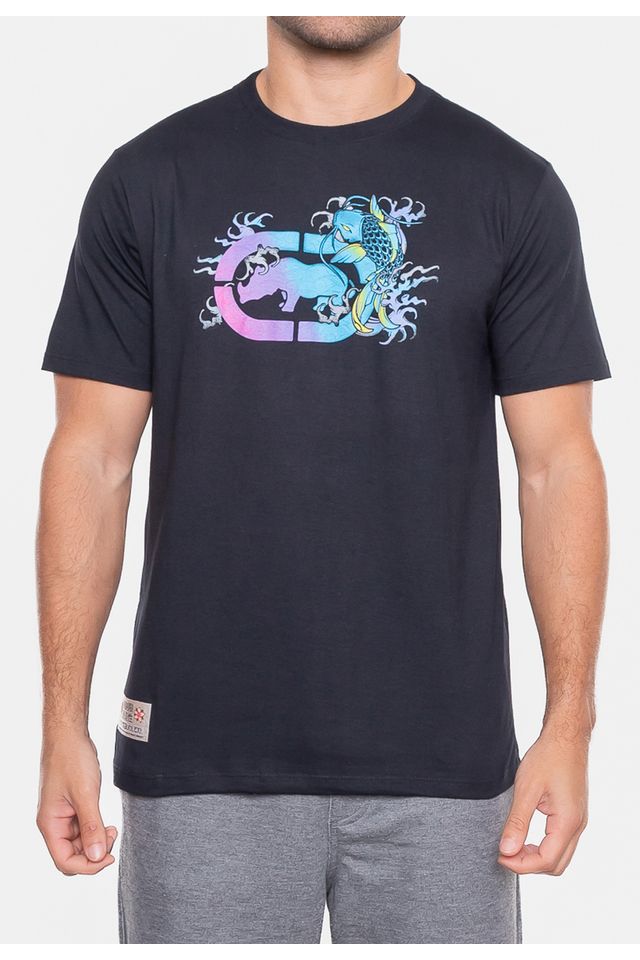 Camiseta-Ecko-Estampada-Preta