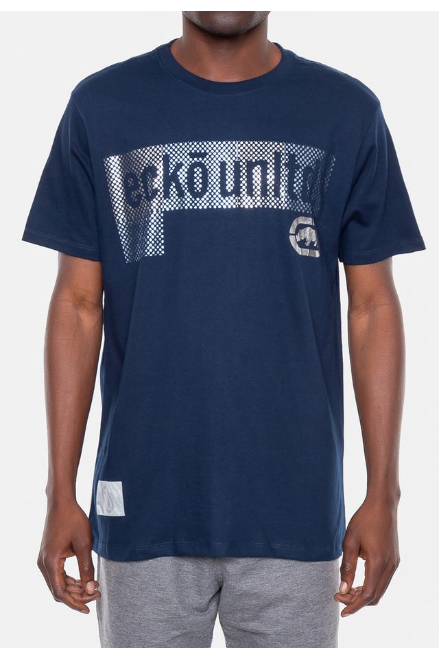 Camiseta-Ecko-Estampada-Azul-Marinho