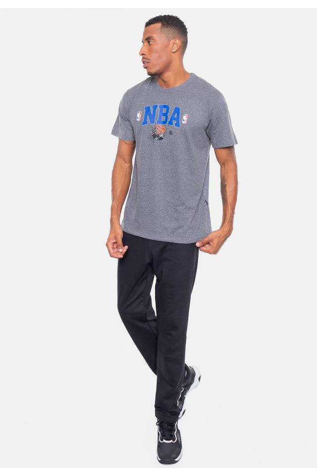 Camiseta-NBA-Hoop-Grafite-Mescla